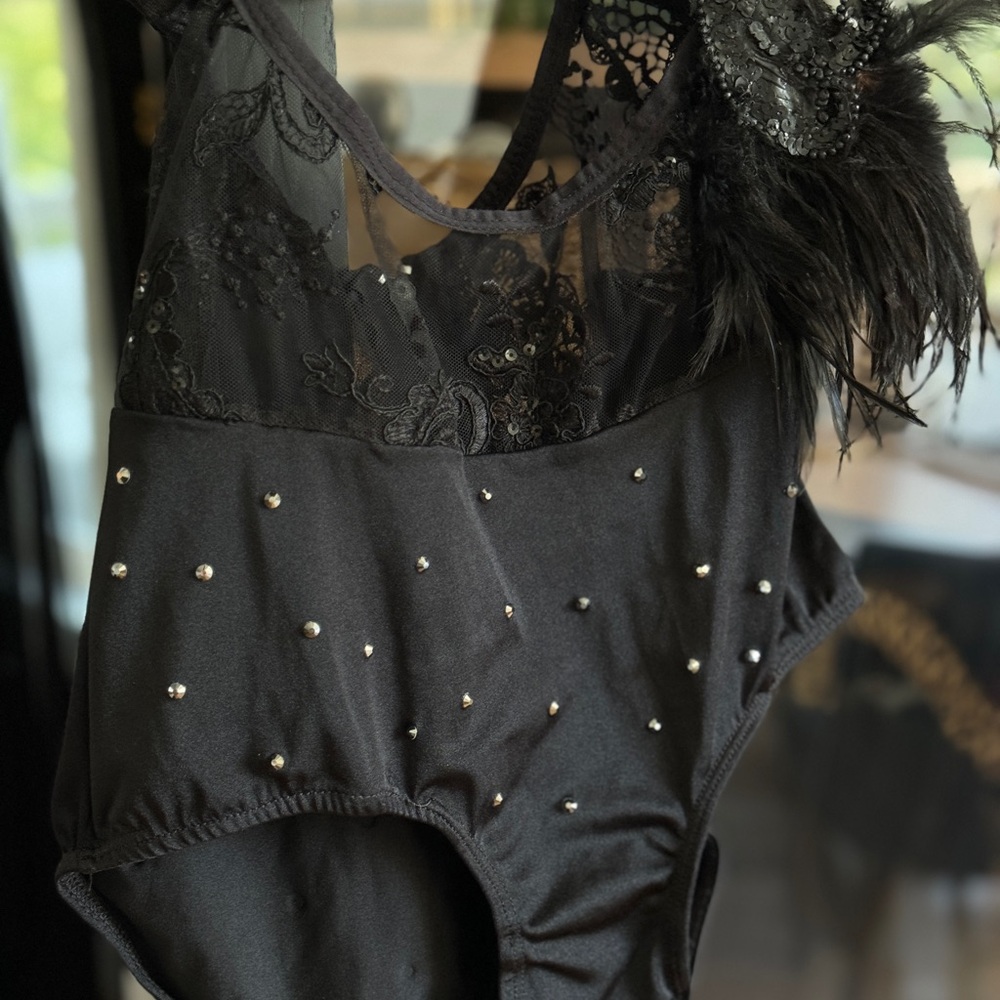 ⭐️🎹Custom Black Leotard Jazz Dance Costume or Chicago Halloween costume👠 - Picture 5 of 14